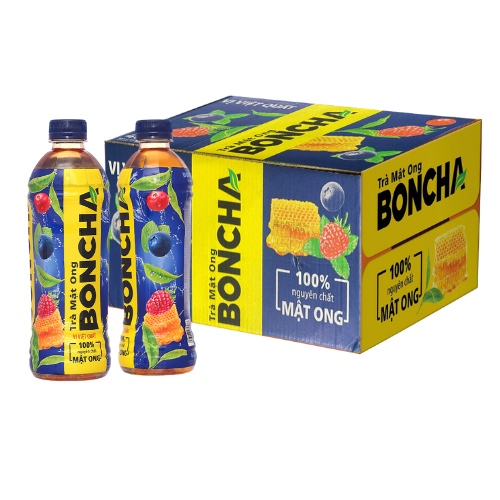 Thùng trà mật ong Boncha vị việt quất 450ml 24 chai