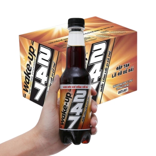 Thùng nước tăng lực Wake Up 247 vị cà phê 330ml 24 chai