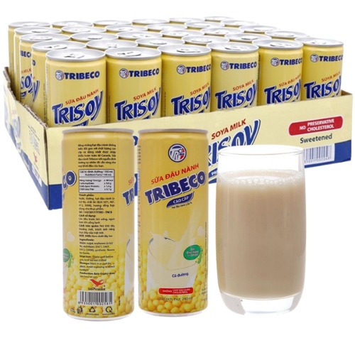 Thùng sữa đậu nành Tribeco Trisoy 240ml 24 lon