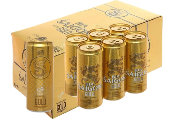 Bia Sài Gòn Gold.
